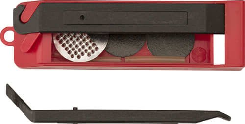 Bicycle tire repair set in plastic case