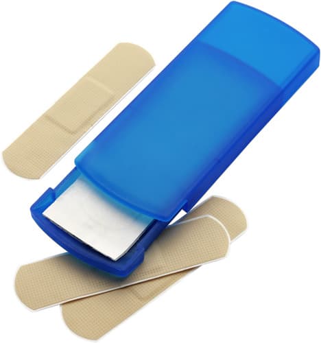 Plastic case with plasters