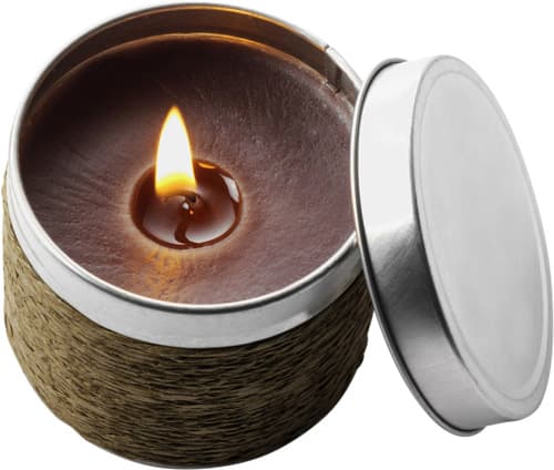 Tin with scented candle