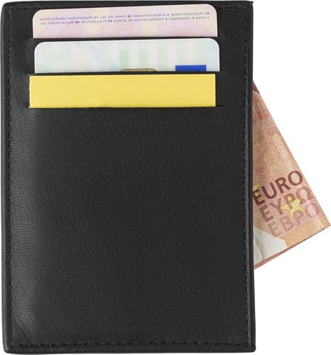 Split leather credit card wallet
