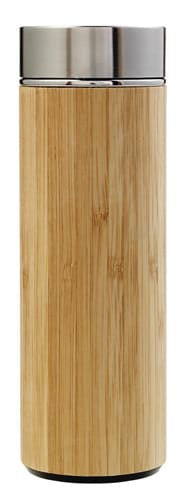 Bamboo and stainless steel double walled bottle
