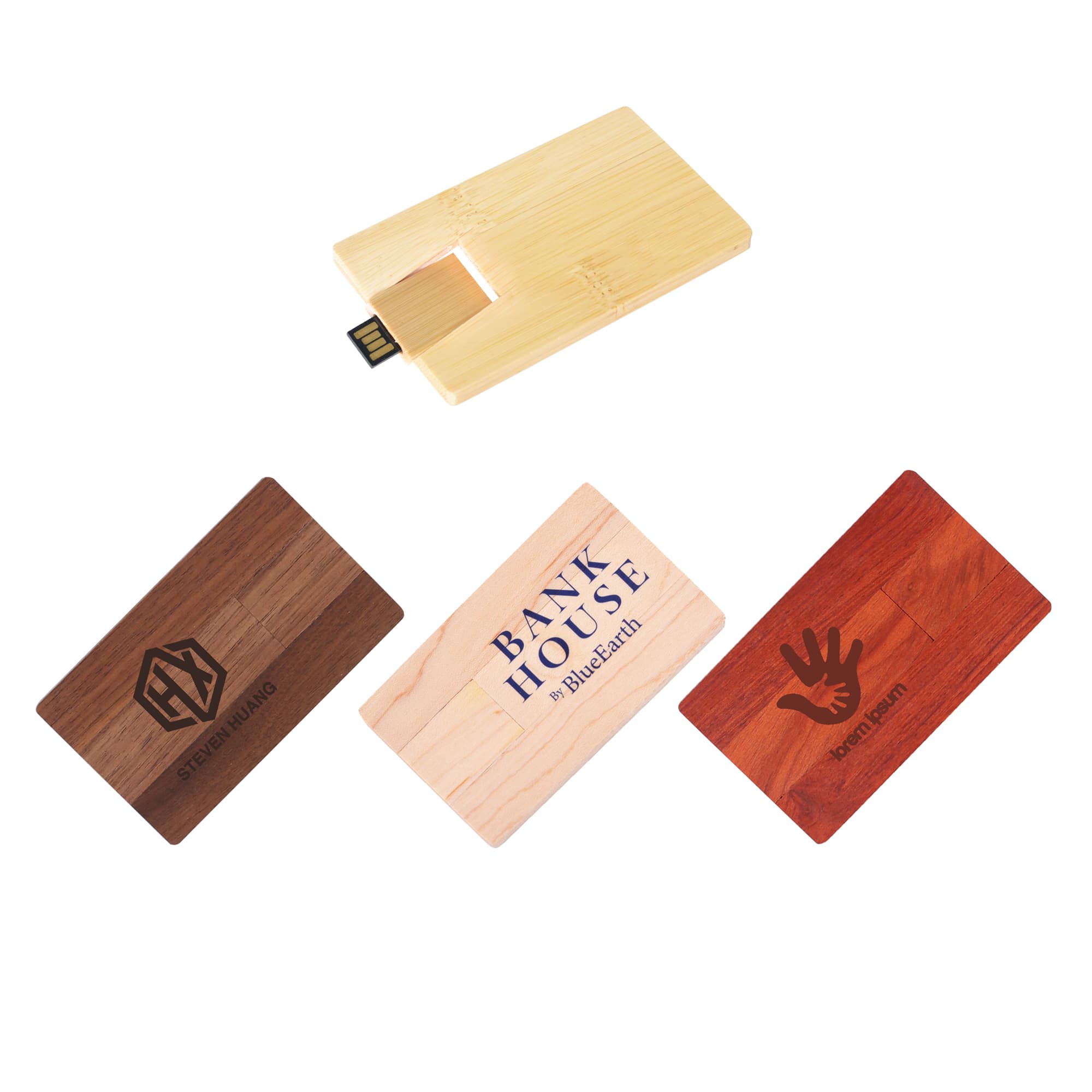 Wooden Credit Card Flash Drive