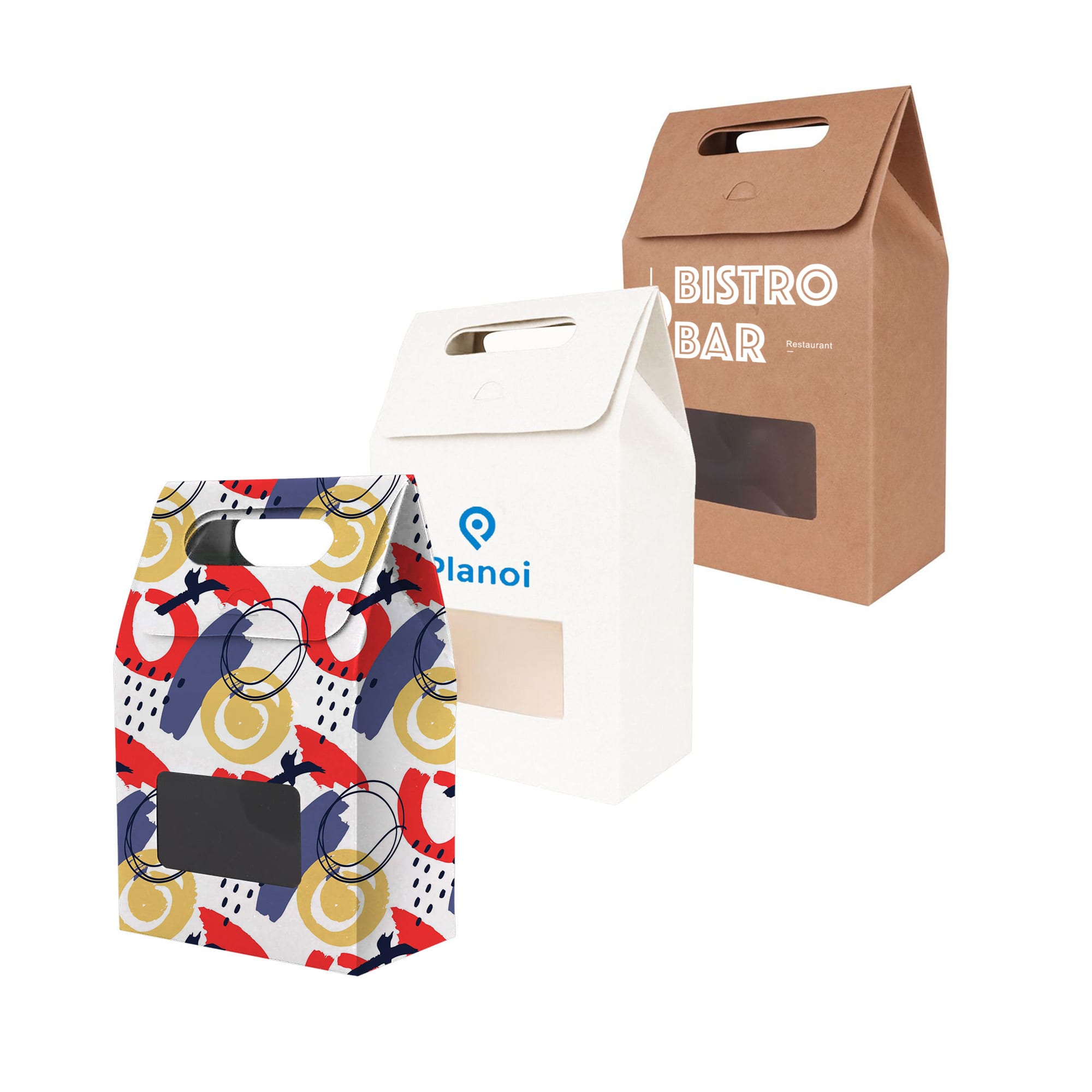 Die cut Handle Bag with Window(100x160x60mm)