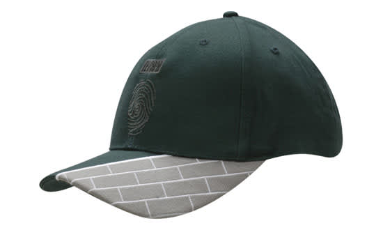 Brushed Heavy Cotton with Fabric Insert & Embroidered Blocks on Peak