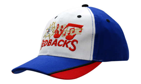 Brushed Heavy Cotton with Peak Inserts/Embroidered Lines