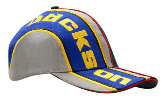 Brushed Heavy Cotton with Sandwich Trim & Fabric Inserts/Embroidered Lines on Crown & Peak