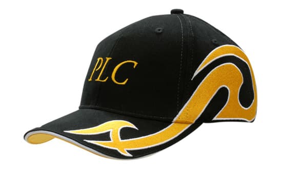 Brushed Heavy Cotton with Sandwich Trim and Embroidery Design on Crown & Peak