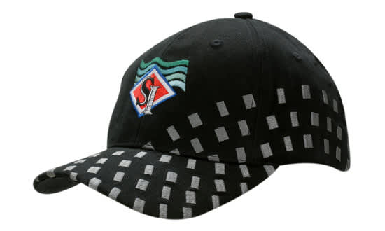 Brushed Heavy Cotton with Embroidered Squares on Crown & Peak