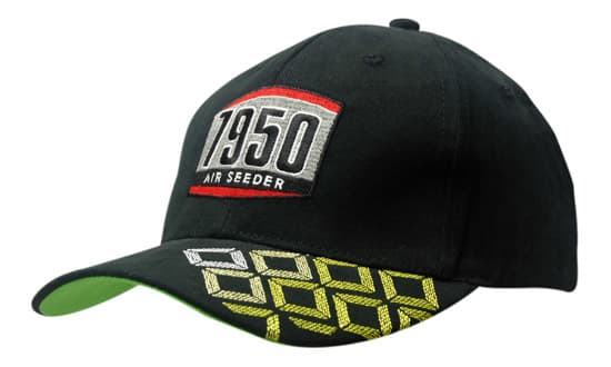 Brushed Heavy Cotton with Embroidered Squares on Peak