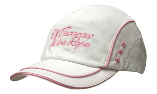 Brushed Heavy Cotton with Sandwich Trim, Mesh Inserts, Crown/Peak Piping