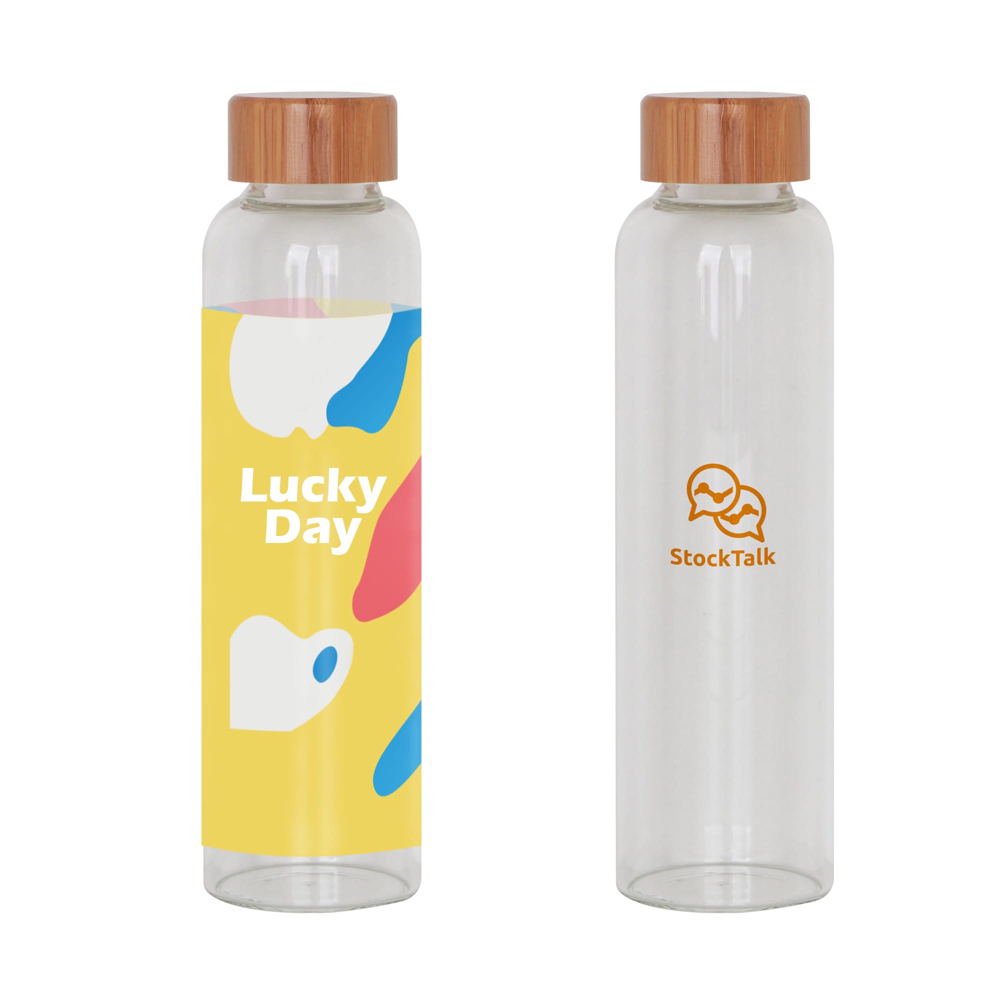550ml Glass Drink Bottle with Bamboo Lid