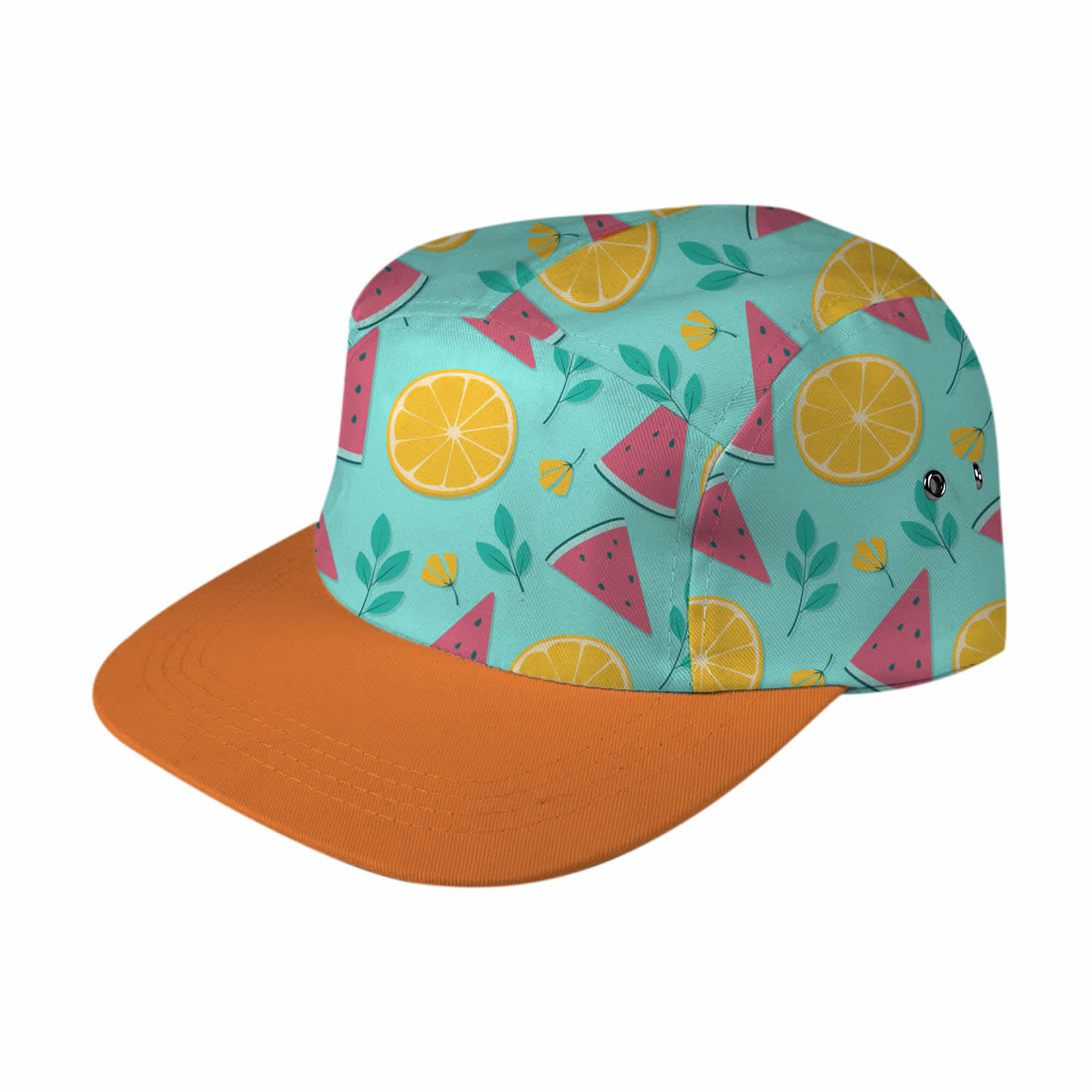 Short Brim Flat Peak Cap