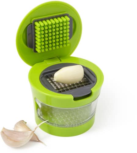 Plastic with stainless steel garlic cutter