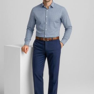 Mens Comfort Wool Stretch Flat Front Pant