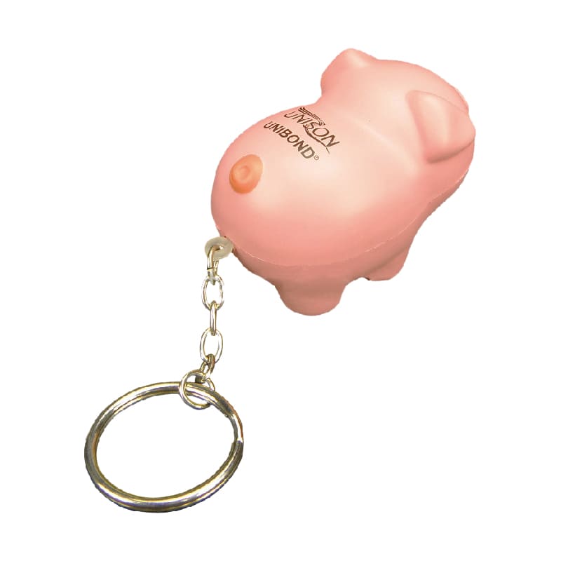 Keyring with Pig Stress Reliever