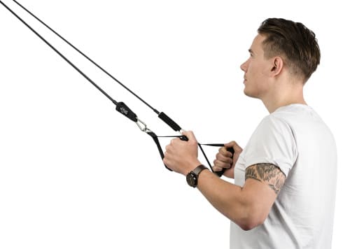 Set of five fitness elastics in polyester (210D) drawstring bag