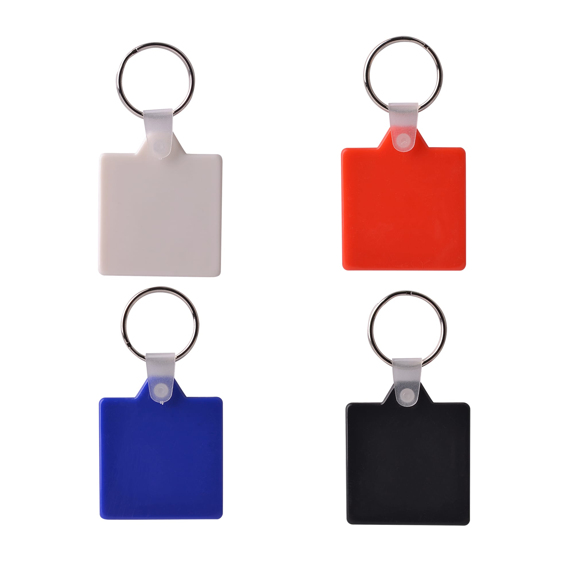 Square Hard Plastic Keyring
