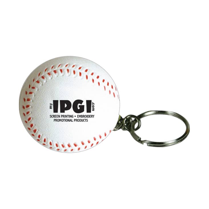 Keyring with Baseball Stress Reliever
