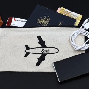 Calico Travel Pouch 12.5cm x 24.5cm