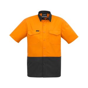 Mens Rugged Cooling Hi Vis Short Sleeve Shirt