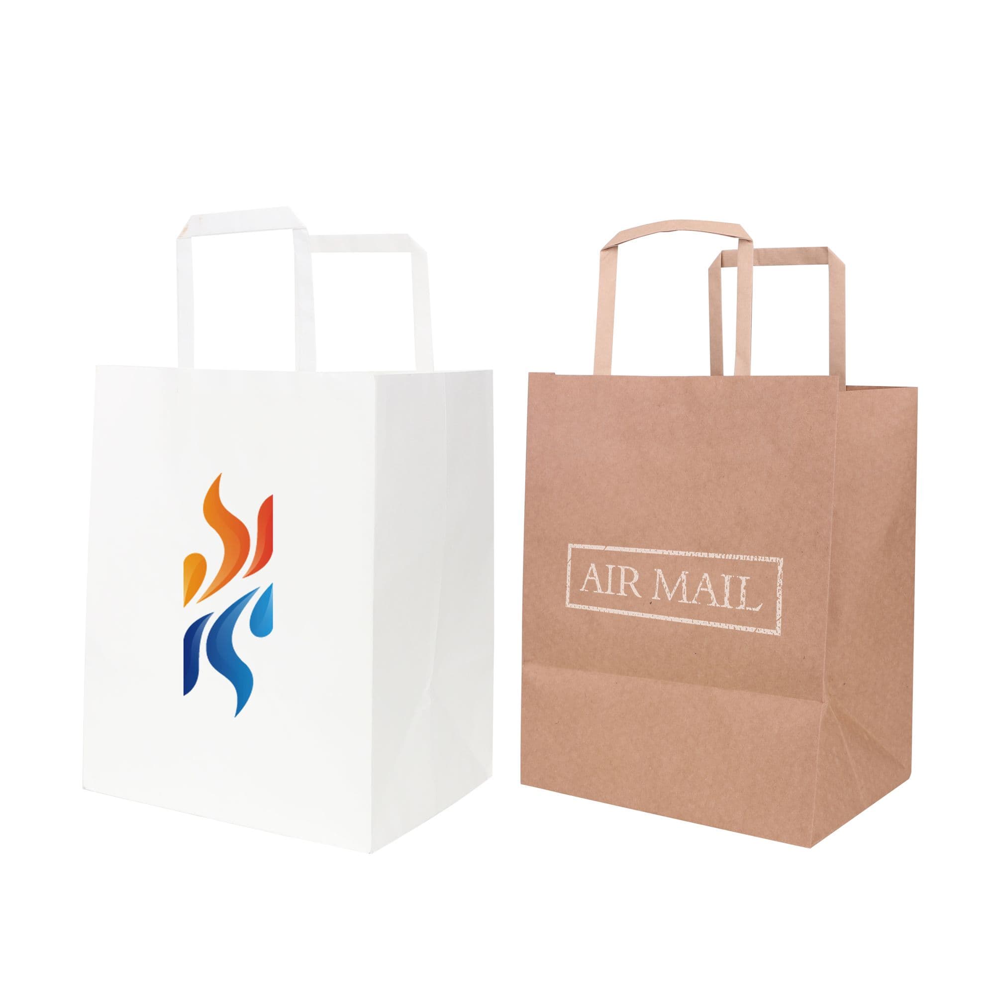 Flat Handle Kraft Paper Bag(215x265x165mm)