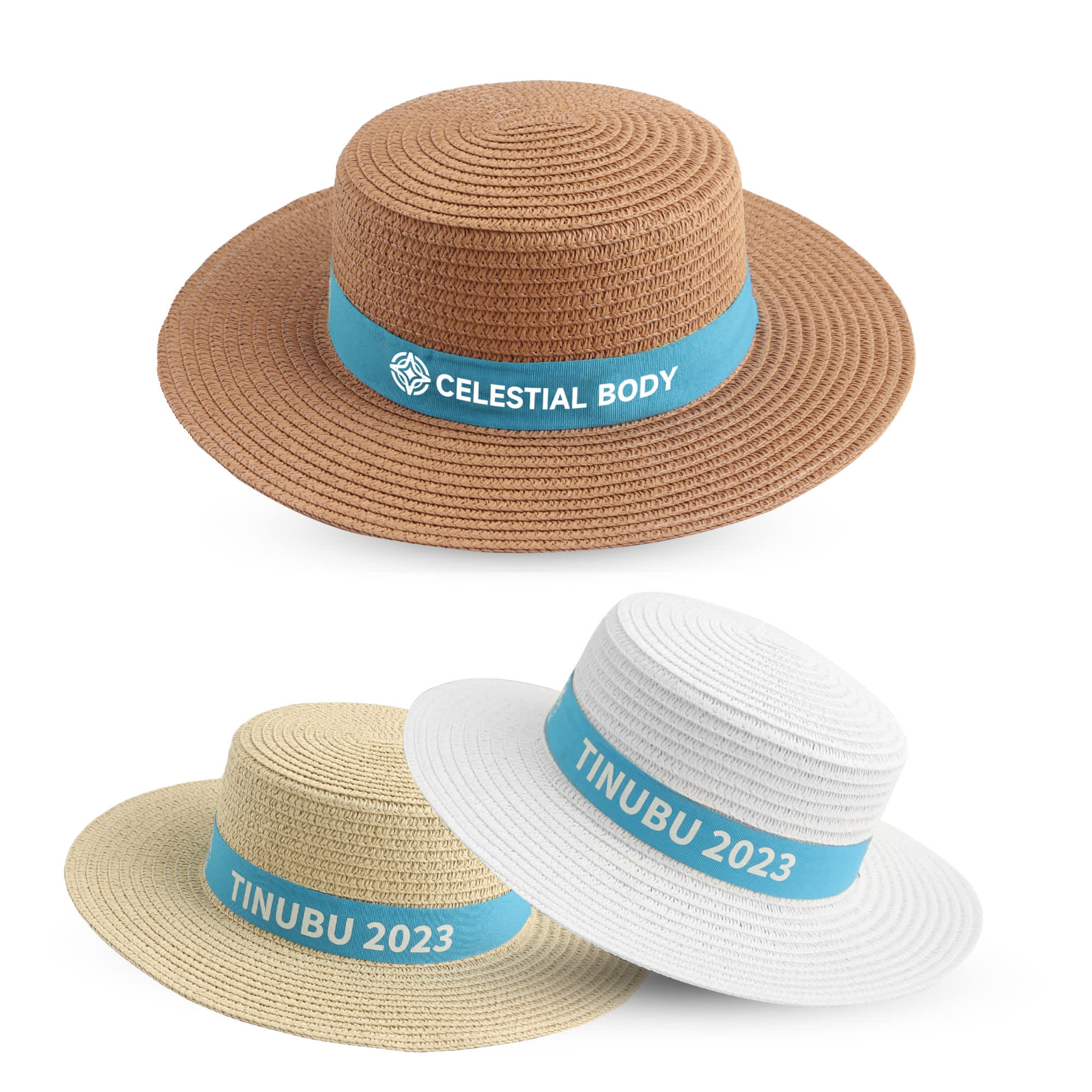 Straw Hat with Ribbon