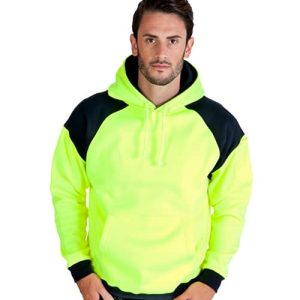 Men Shoulder Contrast Panel Hoodie - WORKWEAR