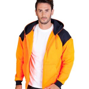 Men Shoulder Contrast Zipper Hoodies - WORKWEAR
