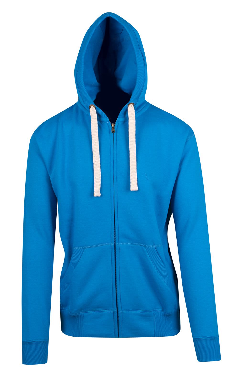 f909hz_azure_front.jpg Mens Brushed Heavy Zip Fleece Hoodie