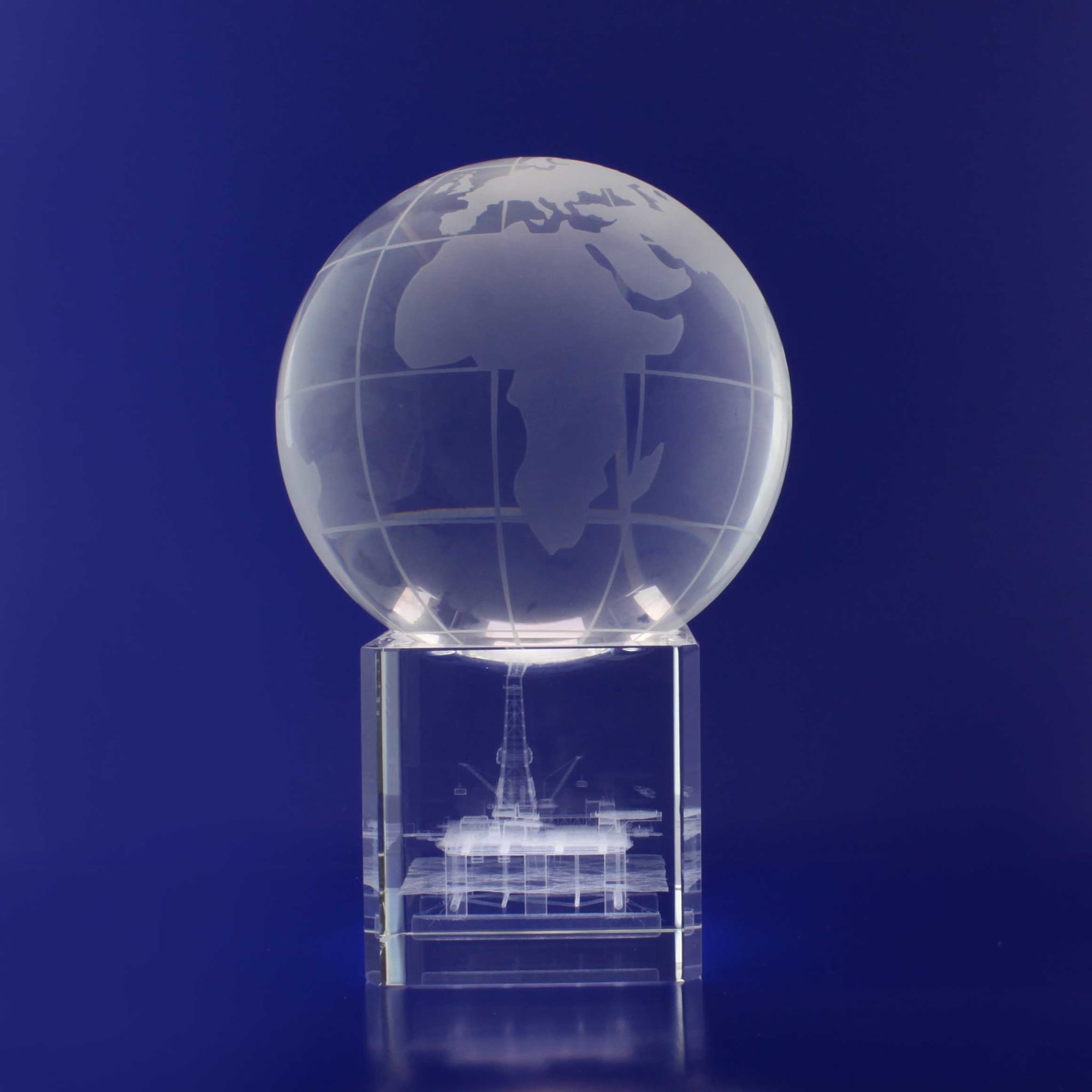 3D Crystal Spinning World Globe (100mm diametre)