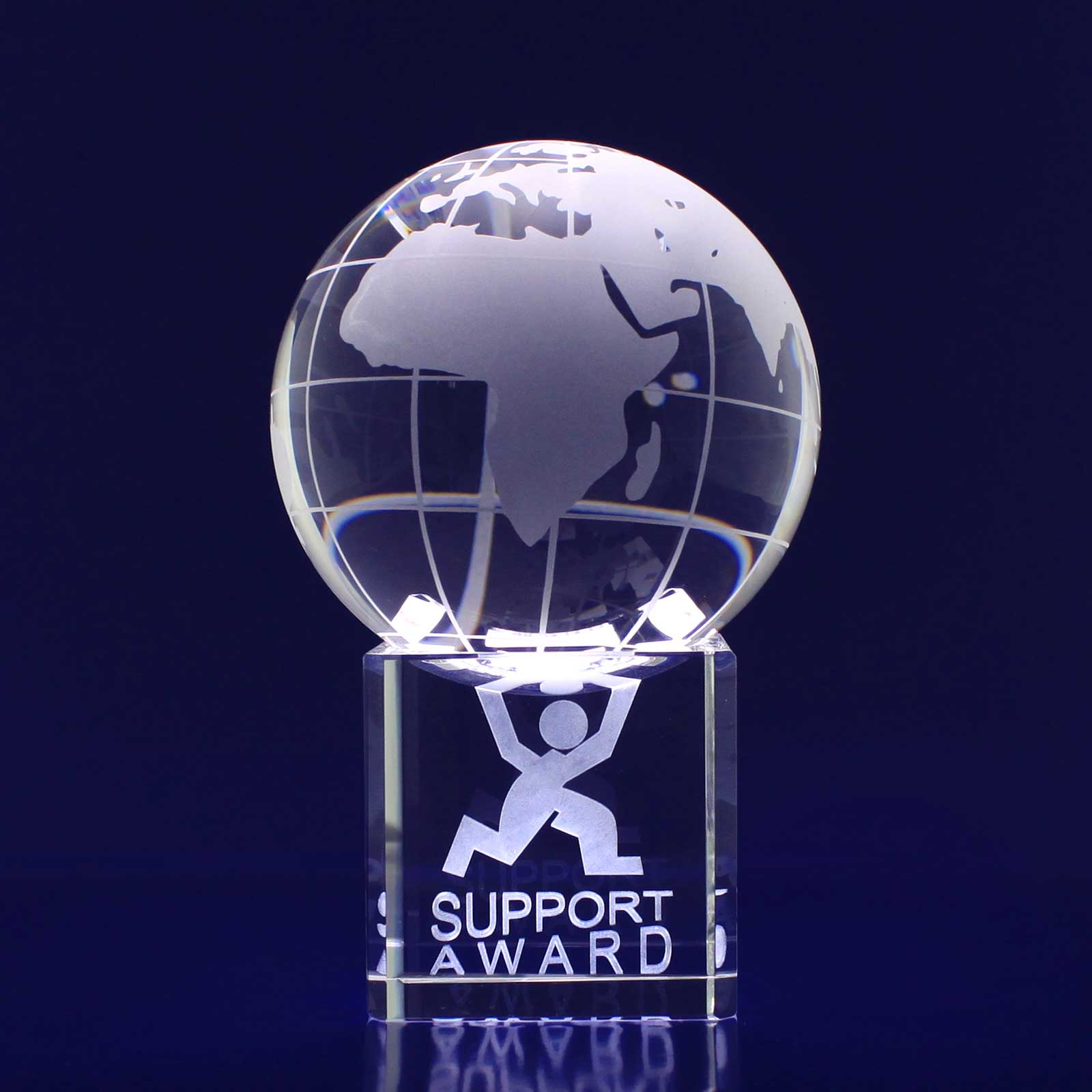 3D Crystal Spinning World Globe (80mm diametre)