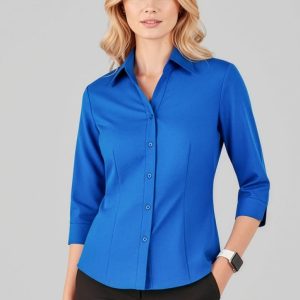 Oasis Ladies Plain 3/4 Sleeve Shirt