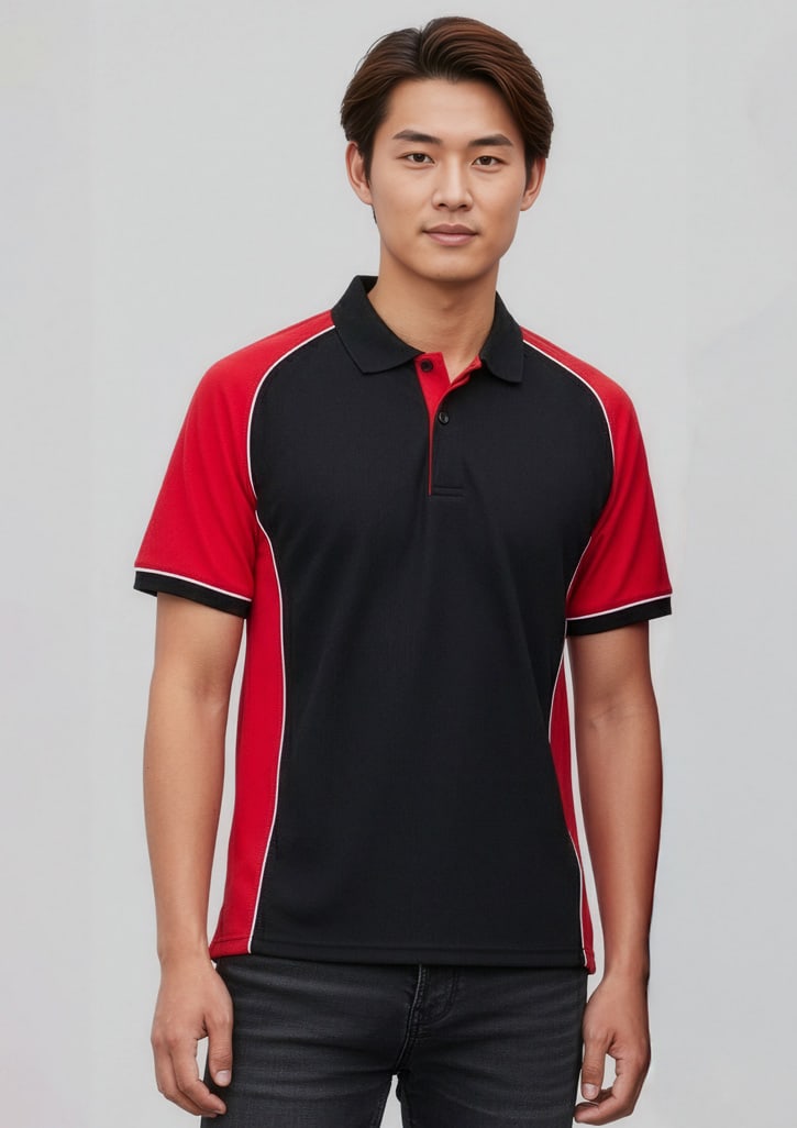 p10112_talent_black_red_white_01_r.jpg Mens Nitro Short Sleeve Polo