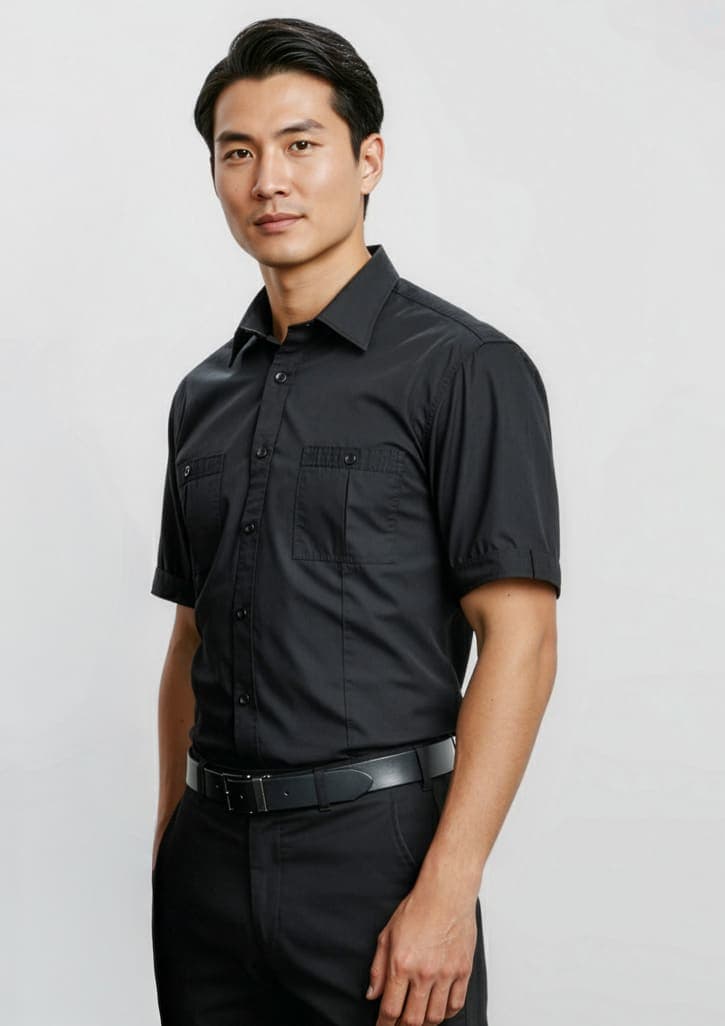 s306ms_talent_black_01_t3duxao.jpg Mens Bondi Short Sleeve Shirt
