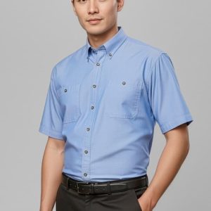 Mens Chambray Short Sleeve Shirt