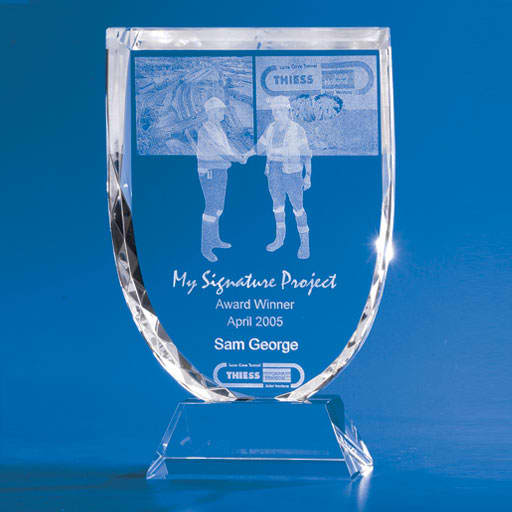 3D Crystal Shield Trophy