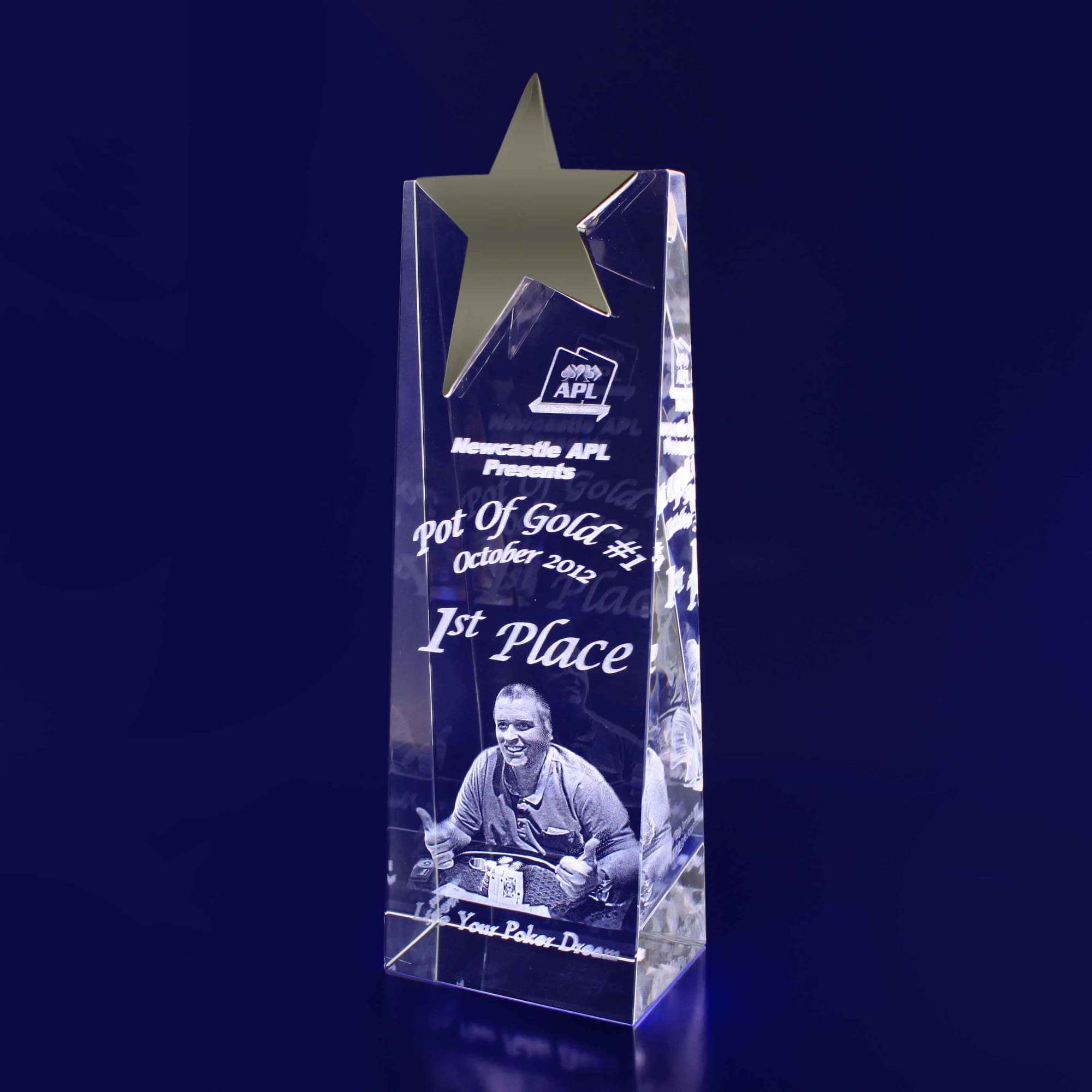 3D Crystal Star Wedge (220mm)