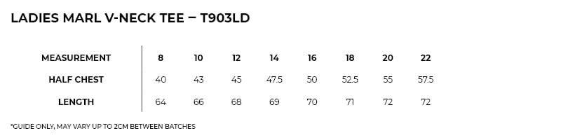 Womens Marl V-neck T-shirt