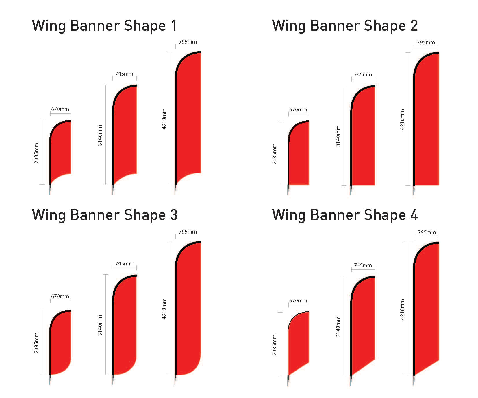 Medium Single Sided Wing Banner Skin Only