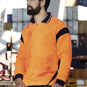 Mens Hi Vis Aztec Long Sleeve Polo