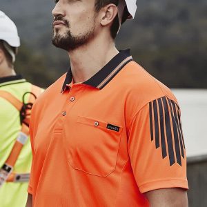 Mens Hi Vis Flux Short Sleeve Polo