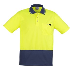 Mens Hi Vis Comfort Back Short Sleeve Polo