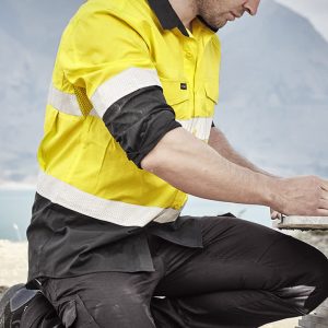 Mens Rugged Cooling Hi Vis Taped Long Sleeve Shirt