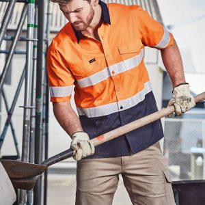 Mens Rugged Cooling Hi Vis Taped Short Sleeve Shirt