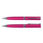 A pair of Gemini Metallic Pens in vibrant pink. The pens feature a sleek, metal design with shiny accents.