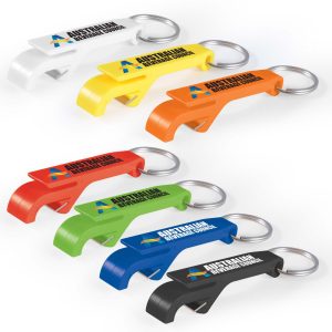 A collection of Nitro Keytags in white, orange, red, green, black, and blue, featuring a logo on each tag.