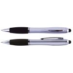 A set of two Santa Fe Pen / Stylus products, featuring a sleek silver design with black grips and stylus tips.
