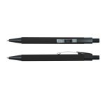 A metal pen set featuring the Orlando Mirror Pen in a sleek black design with a chrome accent.
