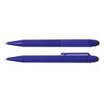 A blue Chameleon Pen and Stylus featuring a sleek design, with one pen having a clip and a black tip.
