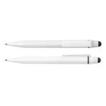 A Chameleon Pen / Stylus featuring a sleek white design, with both a ballpoint pen and stylus tip.